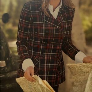 CAbi Black and Red Plaid Blazer